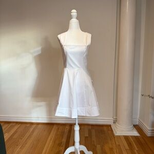 STAUD MINI WELLS DRESS WHITE